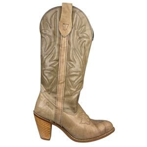Vintage Capezia Women’s Tan Leather Western Cowgirl Boot Size US 6